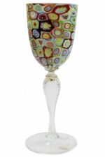 Goblet with vintage Murano glass murrine