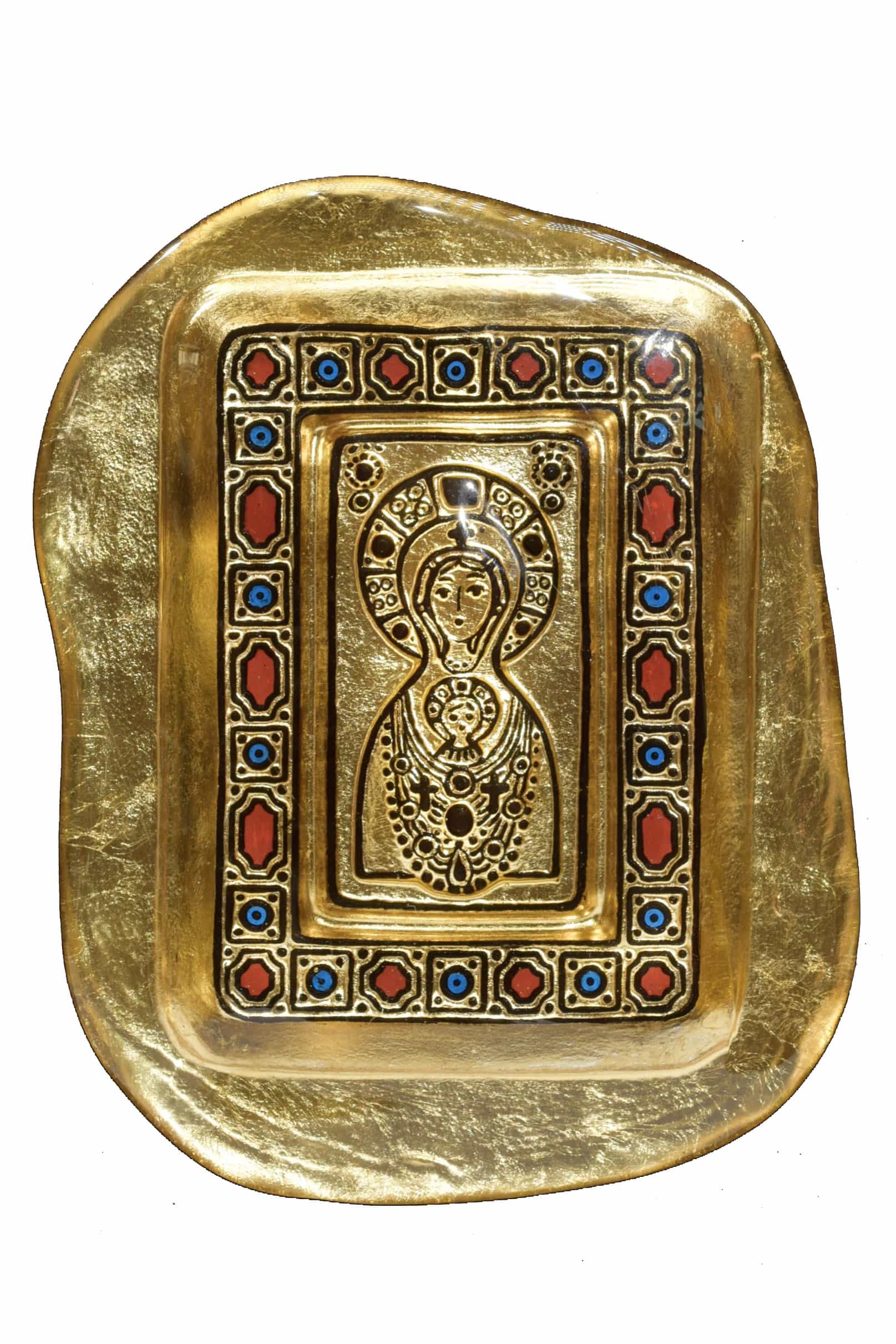 Blattgoldbild aus Muranoglas