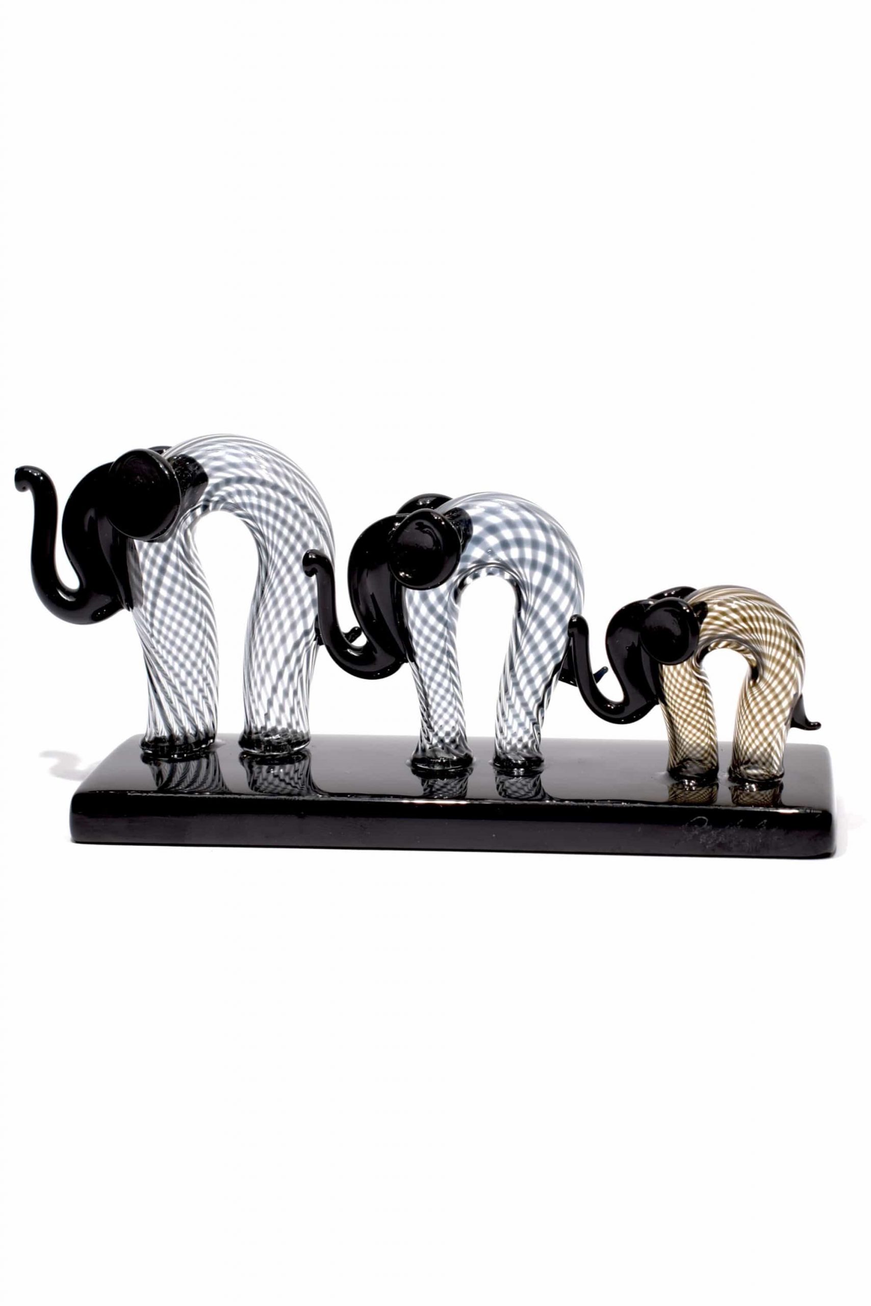 Murano glass elephants signed