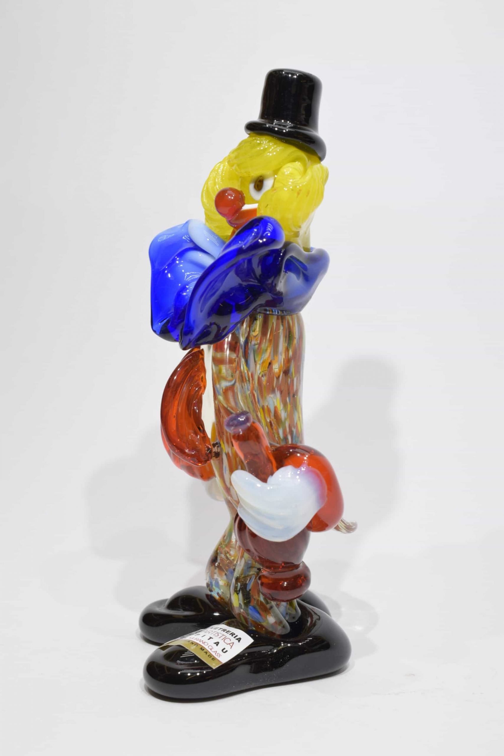 Clown With Murano Glass Flask
