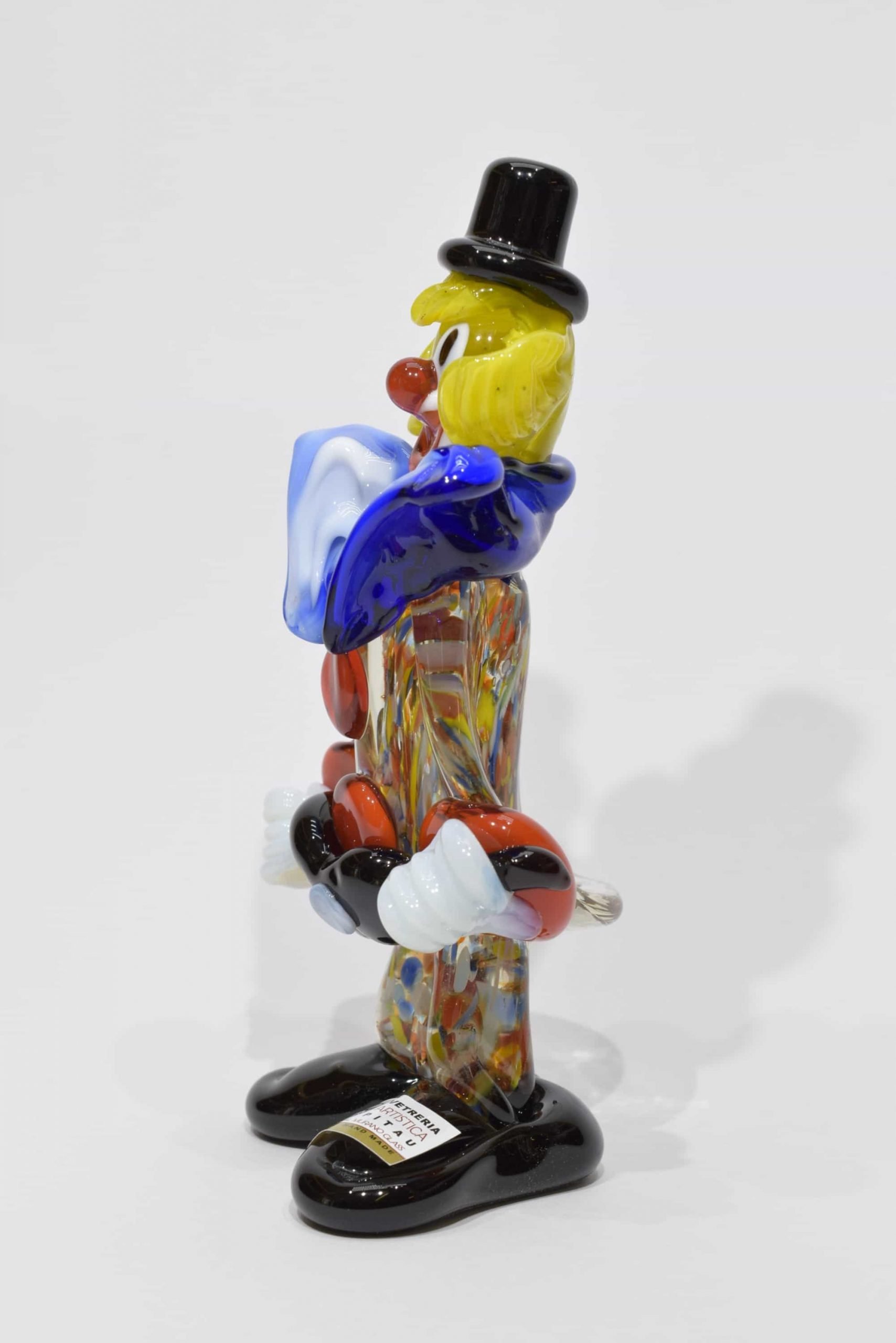 Clown With Guitar In Murano Glass