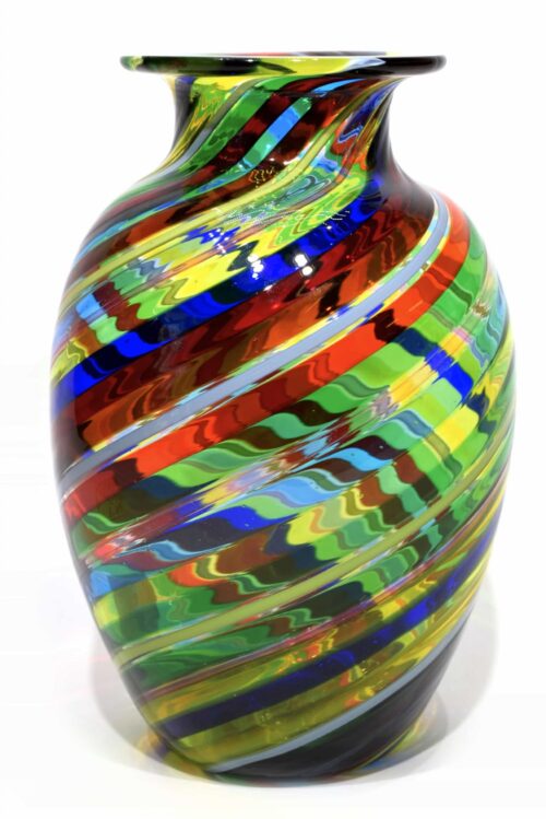 Murano glass filigree vase