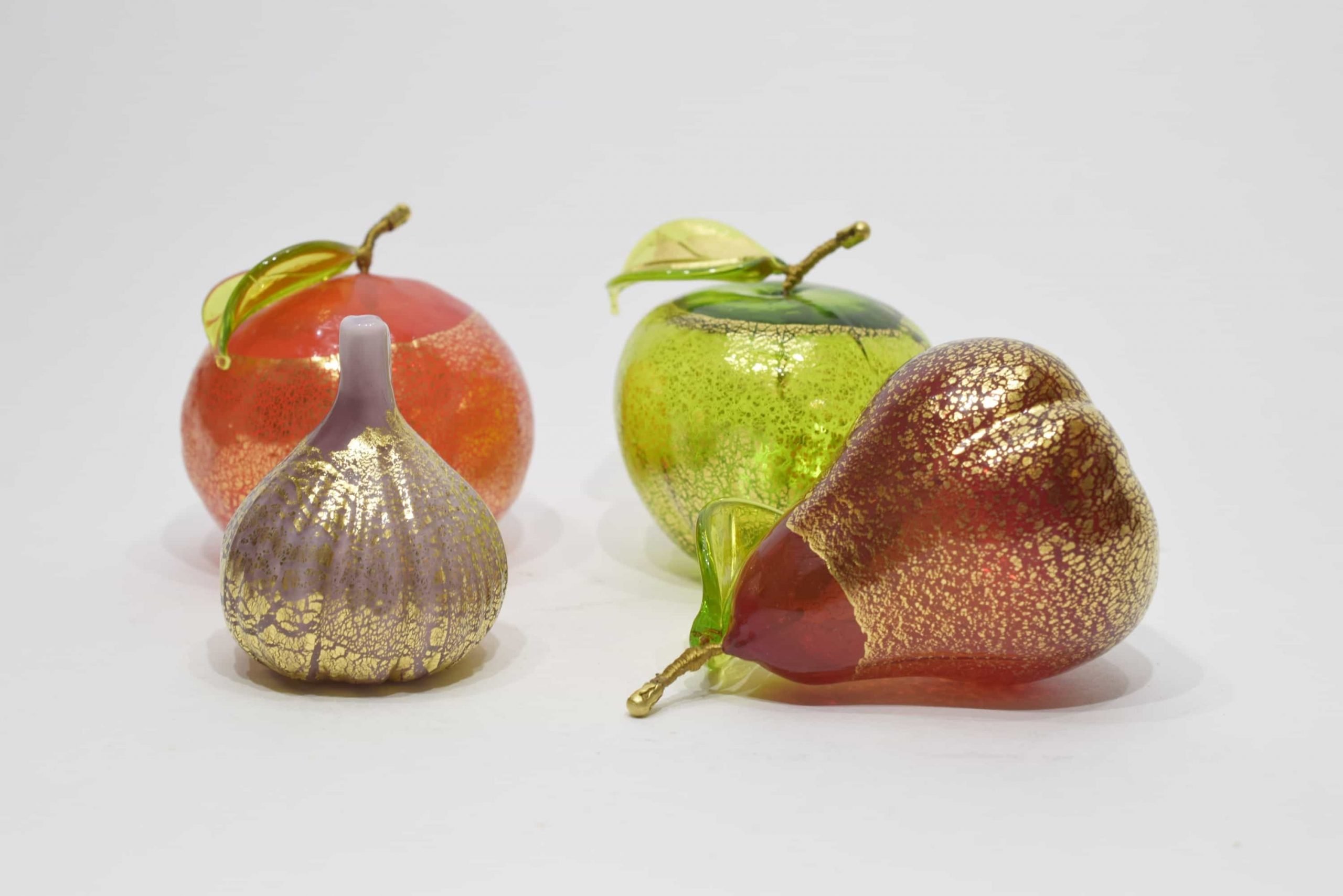 Gold Leaf Fruit In Murano Glass