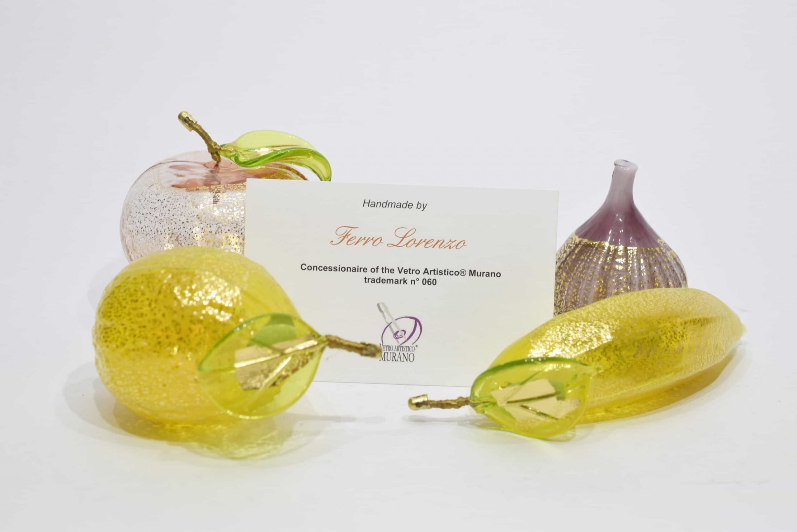 Gold Leaf Fruit In Murano Glass