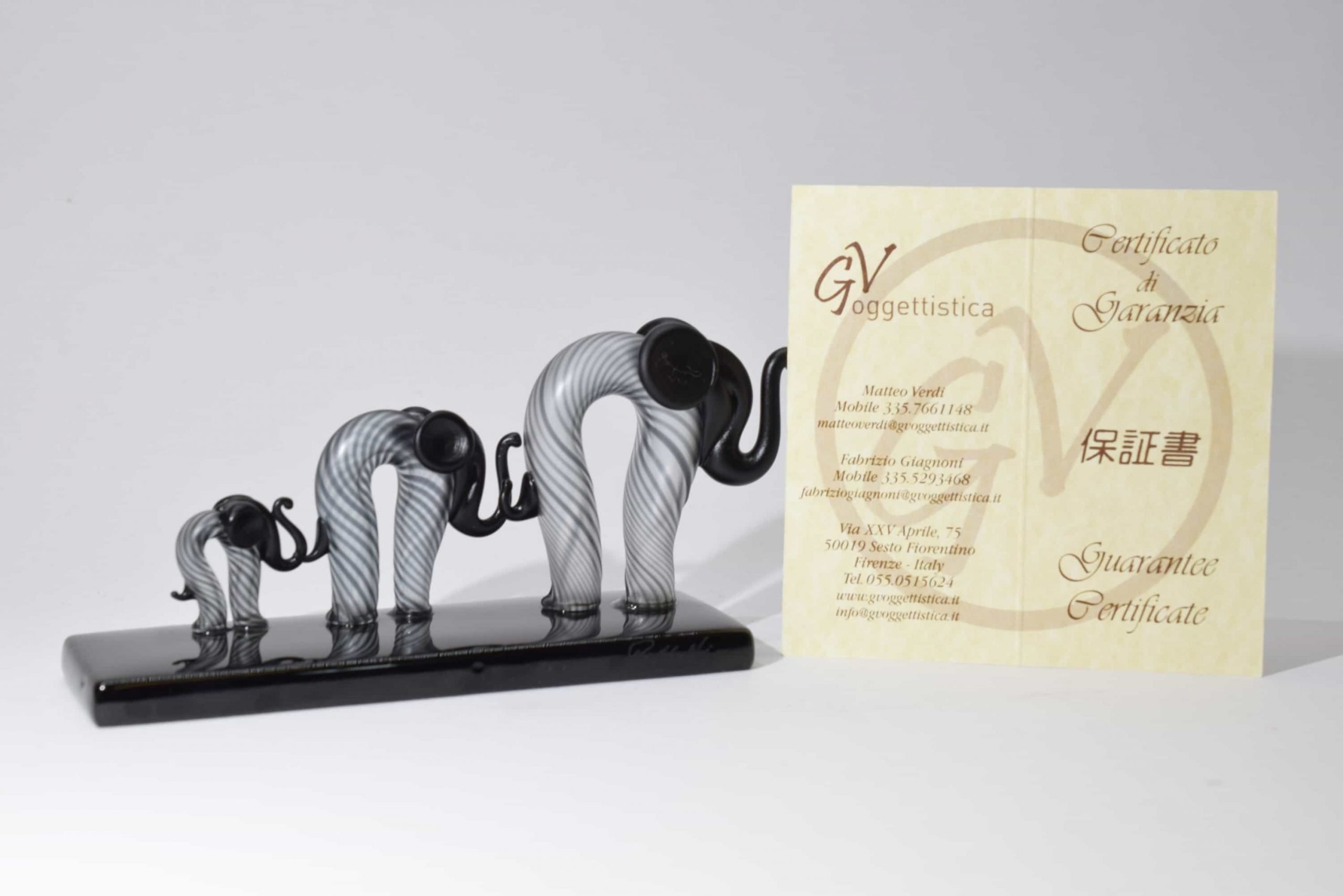 Family Of Elephants In Murano Glass