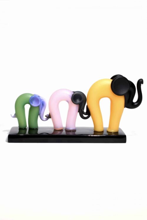 murano glass elephants - murano glass elephant family