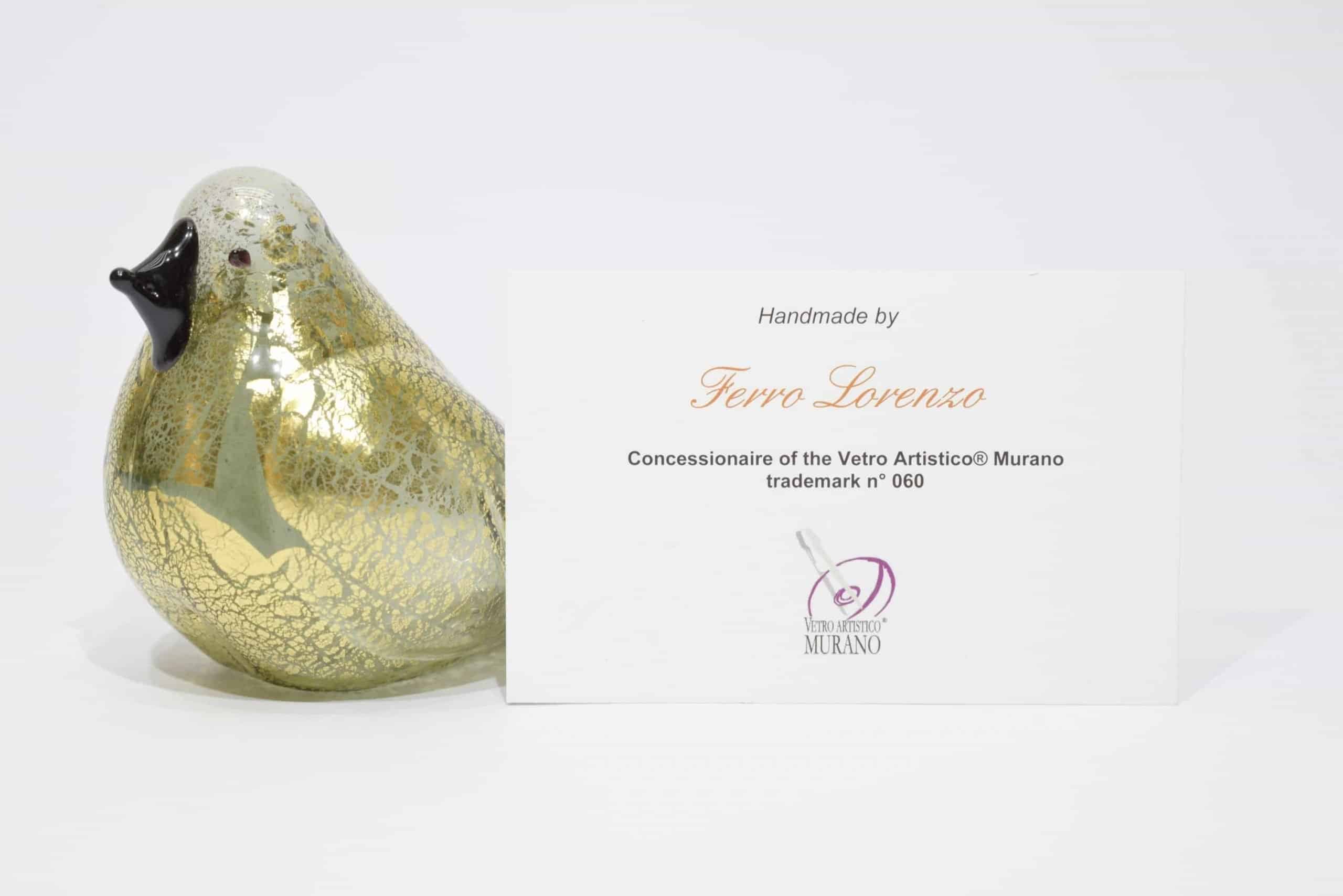 Pigeon Gold Leaf In Murano Glass