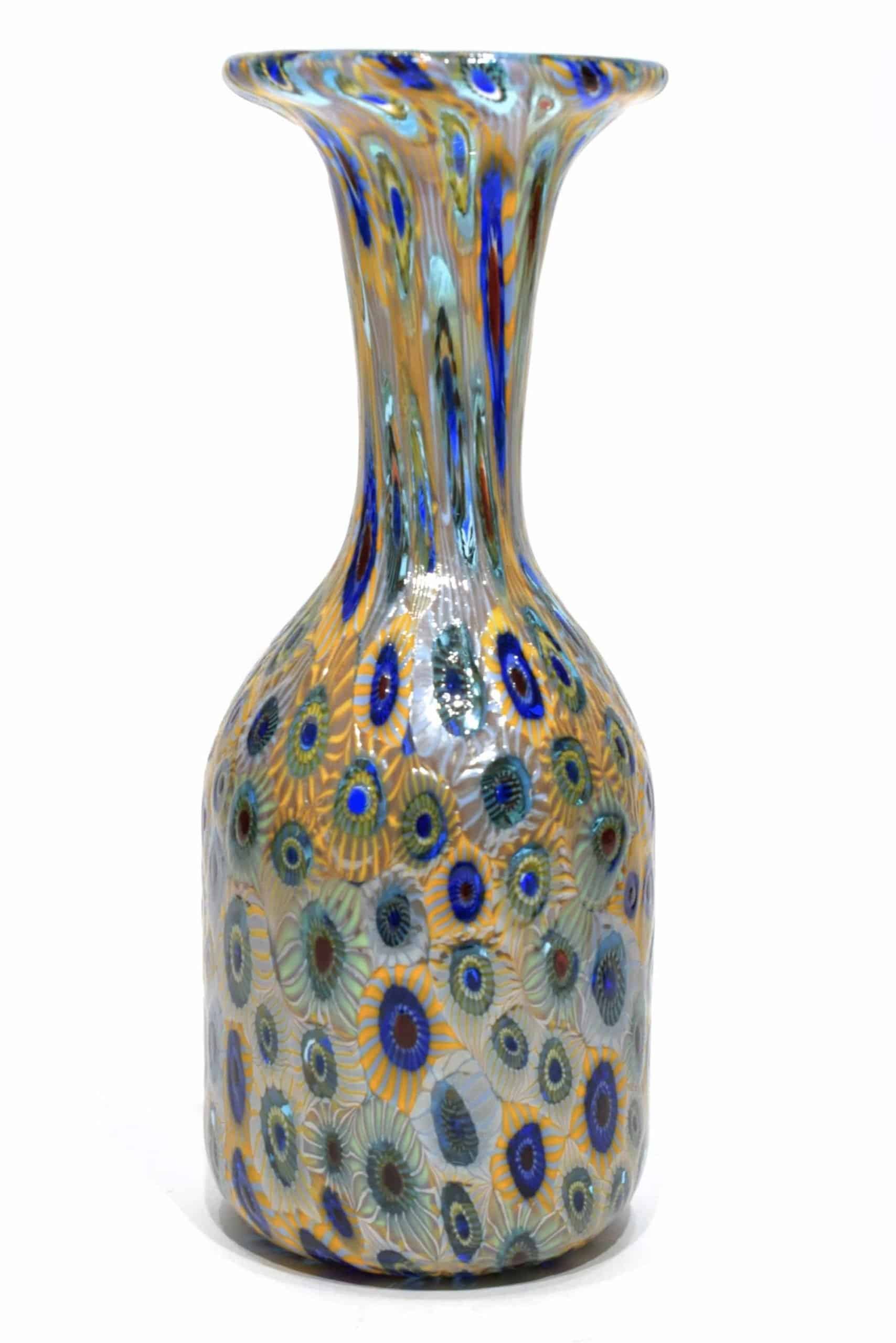 Murano glass vase with murrine