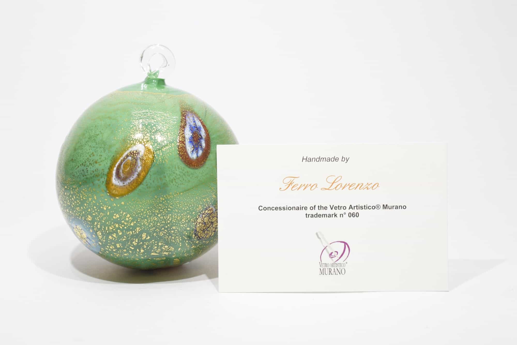 Weihnachtskugel mit Muranoglasmurrine (Art. 10442)