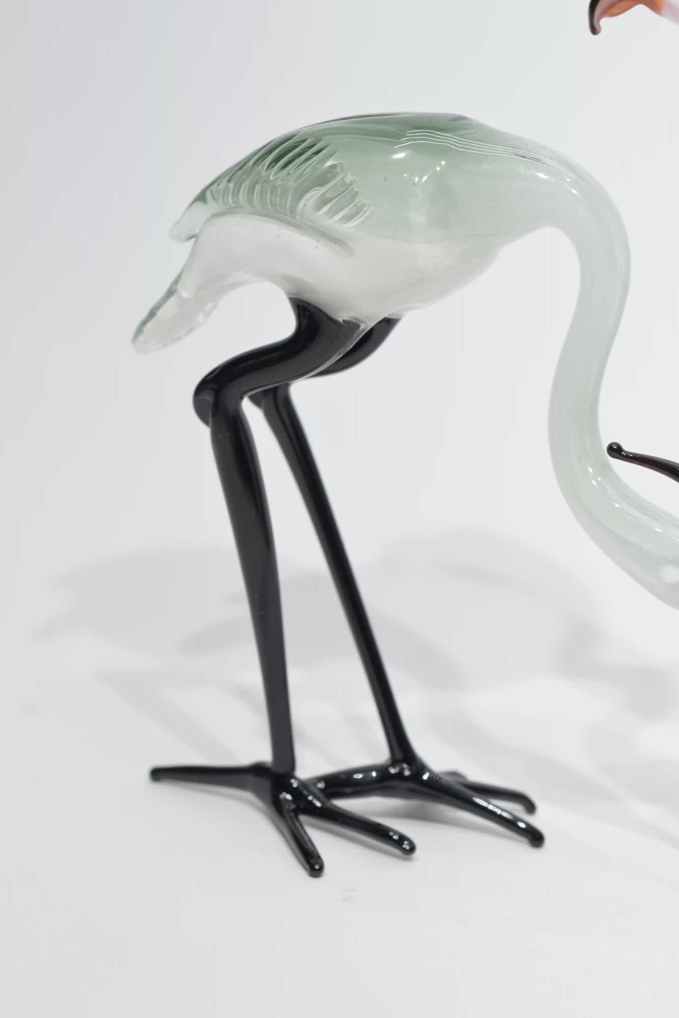 Murano Glass Heron And Flamingo - (Art. 12258)