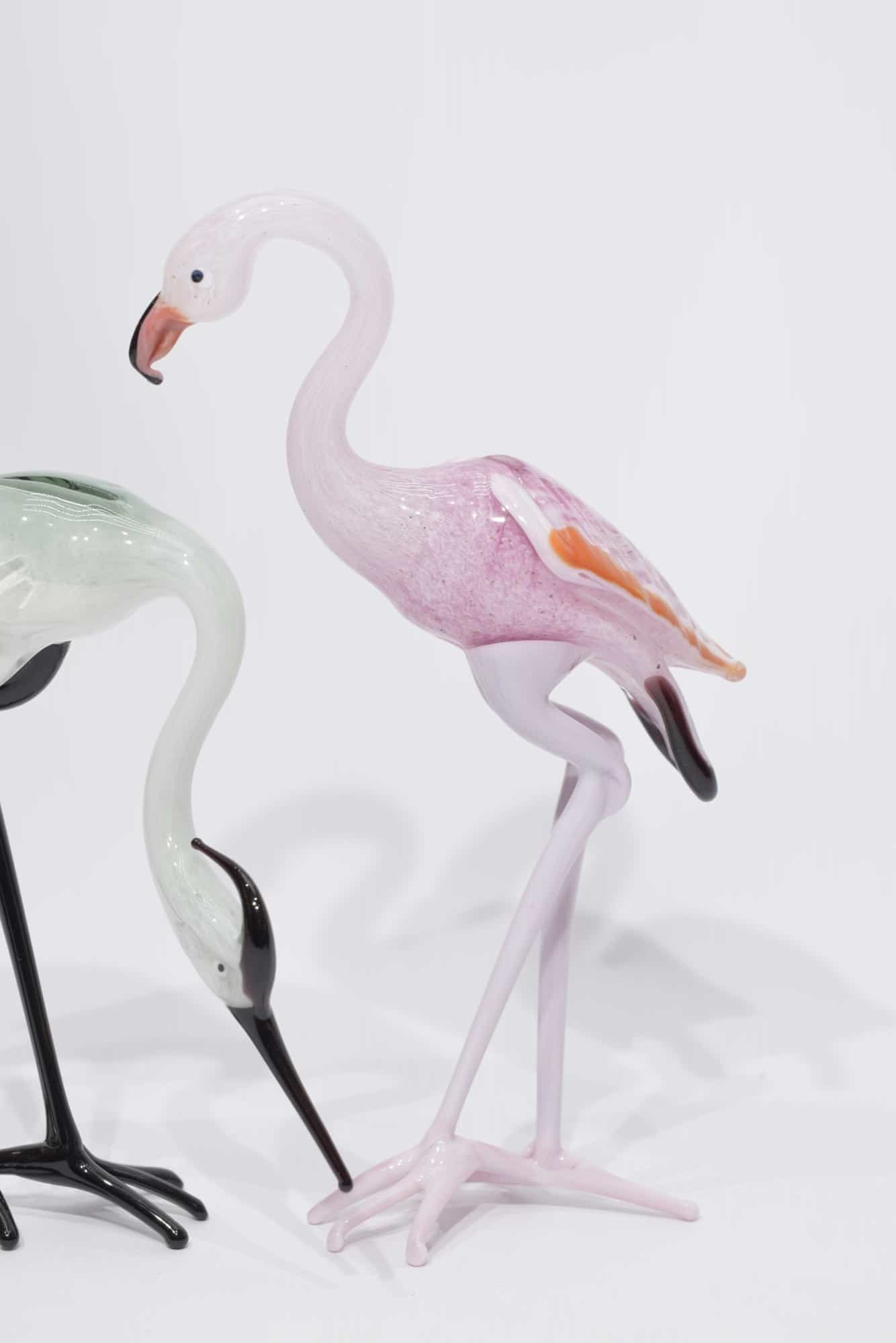 Murano Glass Heron And Flamingo - (Art. 12565)