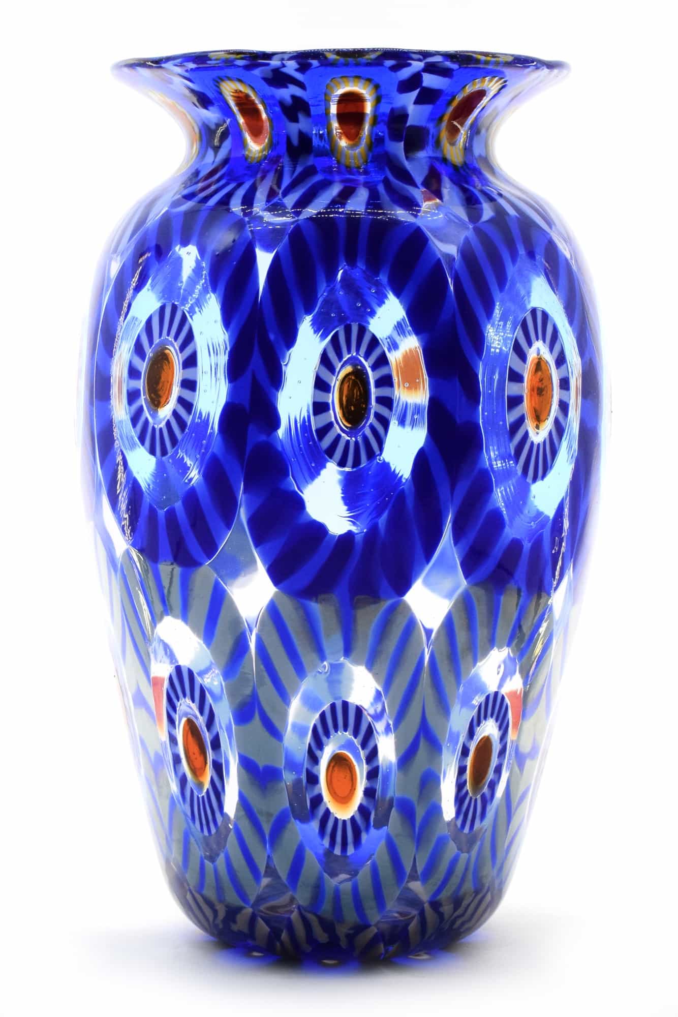 Murano glass murrine vase