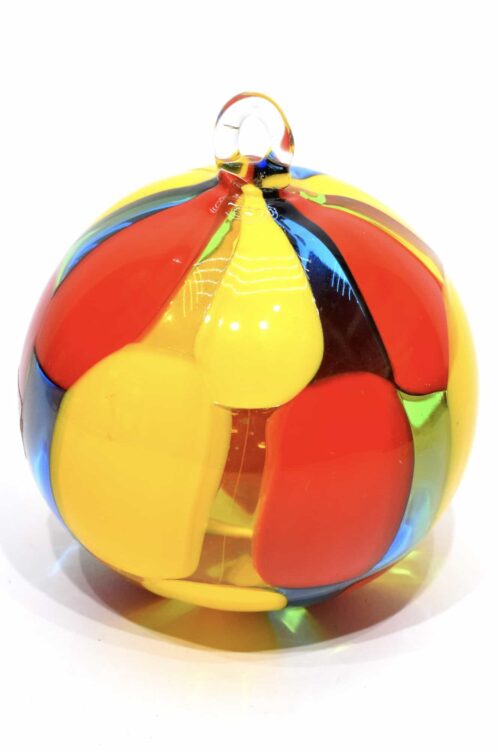 dappled christmas ball in murano glass