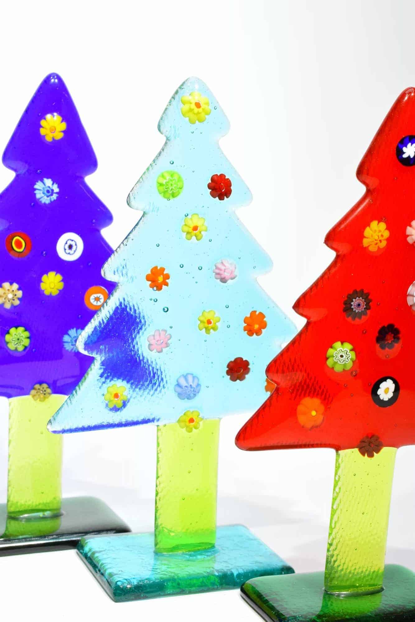 3 Weihnachtsbäume aus Muranoglas - (Art.33018)