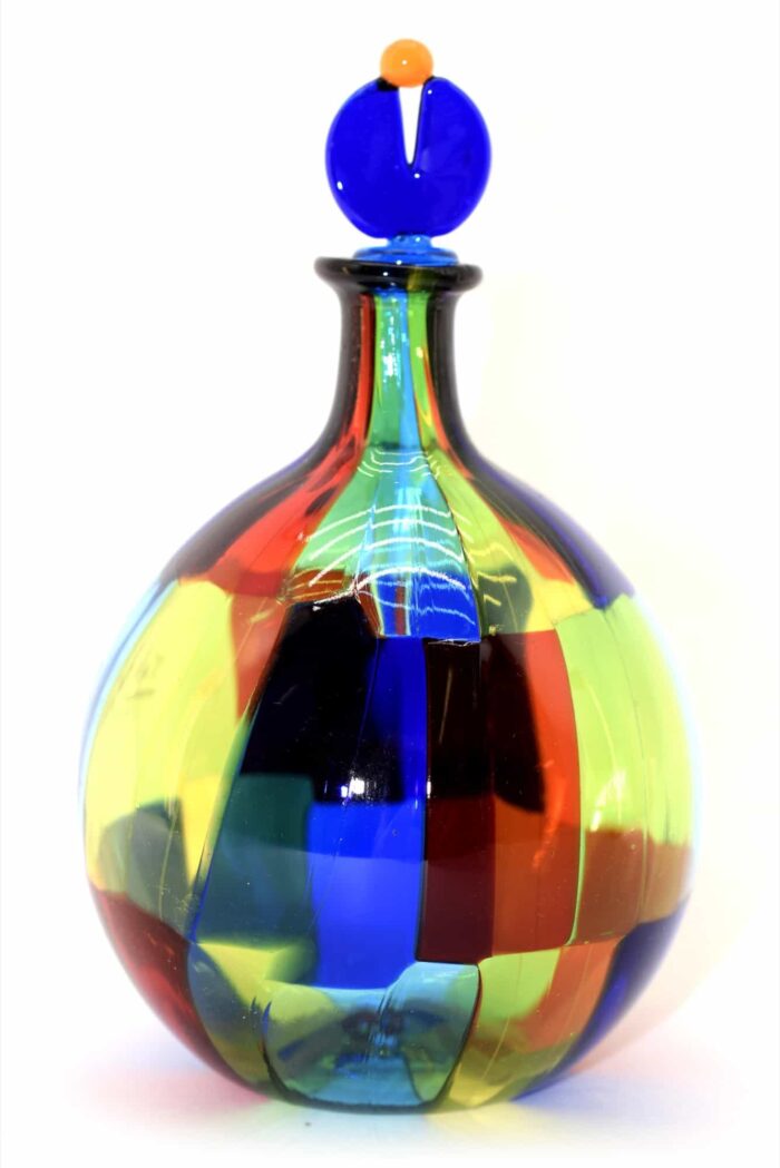 dappled murano glass bottle