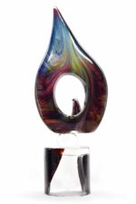 chalcedony orchid sculpture in Murano glass