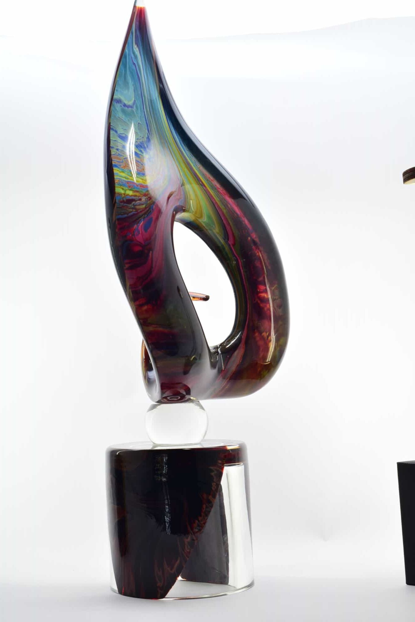 Chalcedony Orchid In Murano Glass - (Art. 35262)