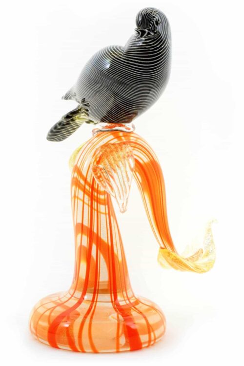 Zweig mit Vogel in Muranoglas