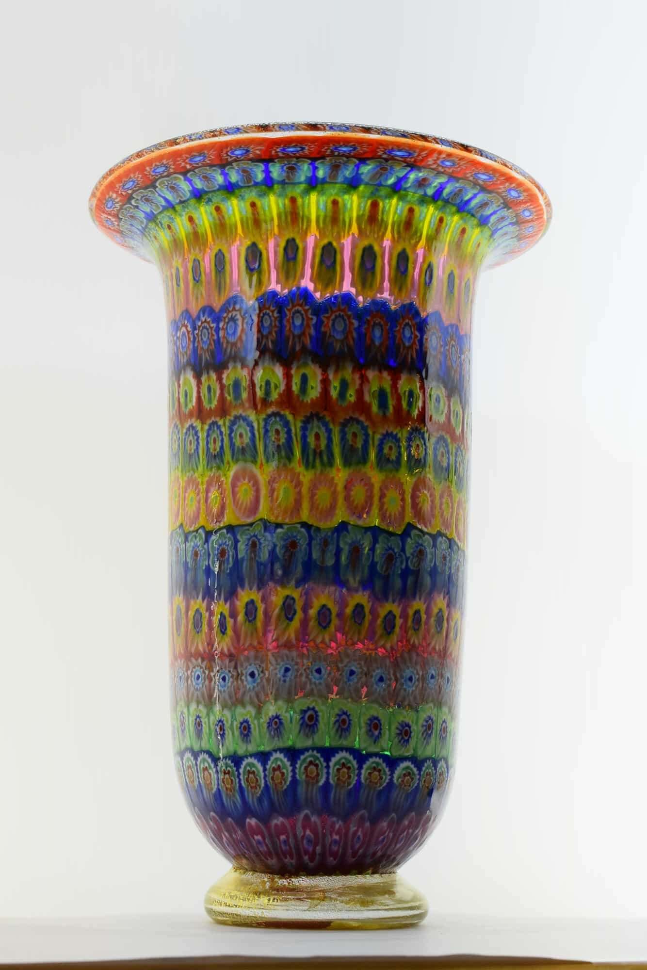 Murano Glass Murrina Mosaic Vase - (Art. 37019)