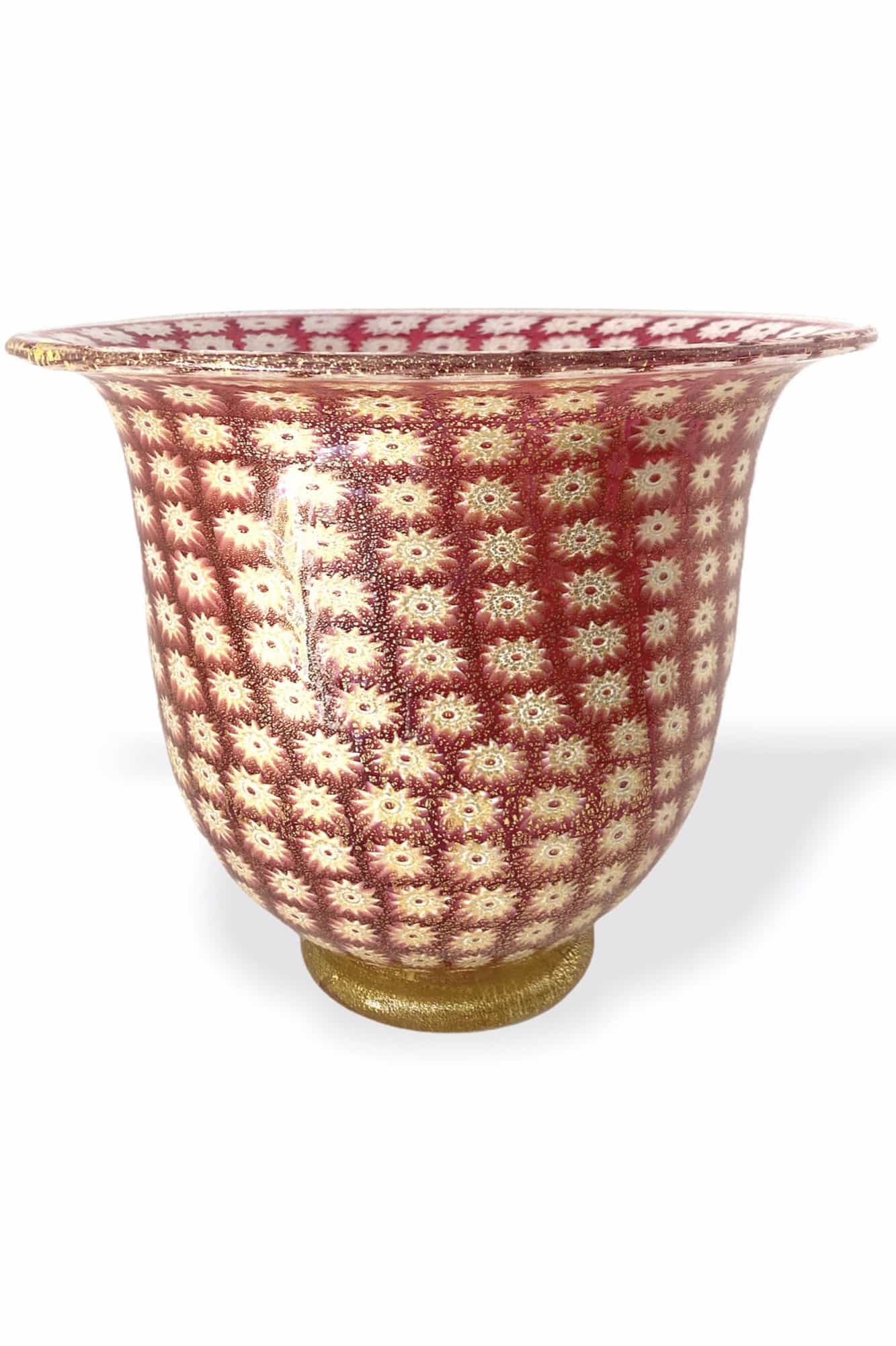 Pink Murrine vase in murano glass