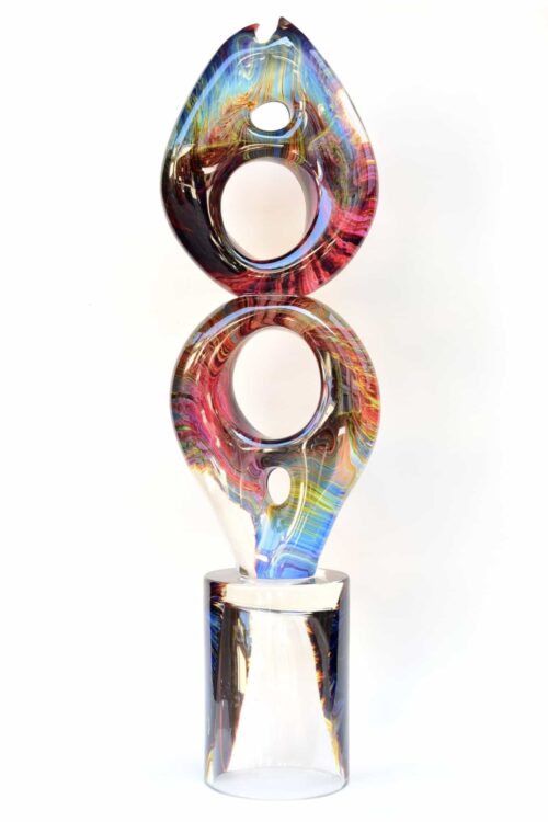 chalcedony totem sculpture in Murano glass