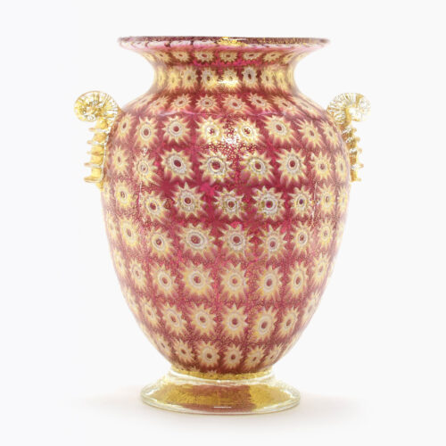 Amedeo Rossetto - Vase aus Muranoglas mit signierter Murrine
