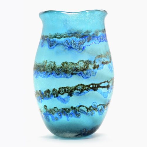 alfredo barbini murano glass vase scavo signed