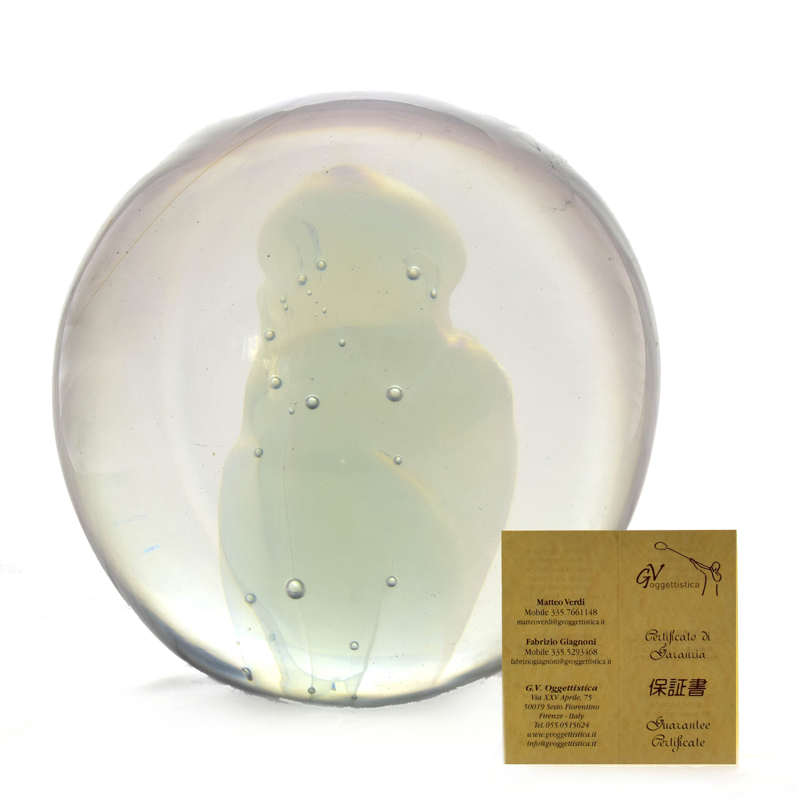 リビオ・セグソ「胚」ムラーノガラスの彫刻-（Art。41669）