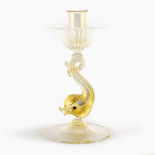 Marino Santi - Murano glass reticello candle holder